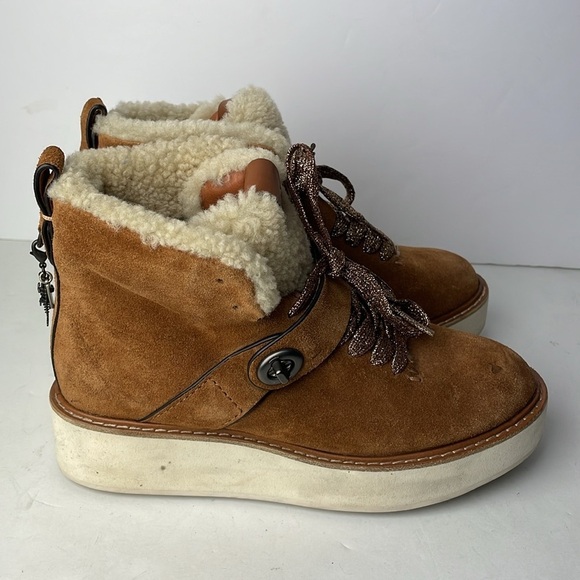 Coach Urban Hiker Brown Suede Ankle Boots 5.5 - Picture 3 of 9